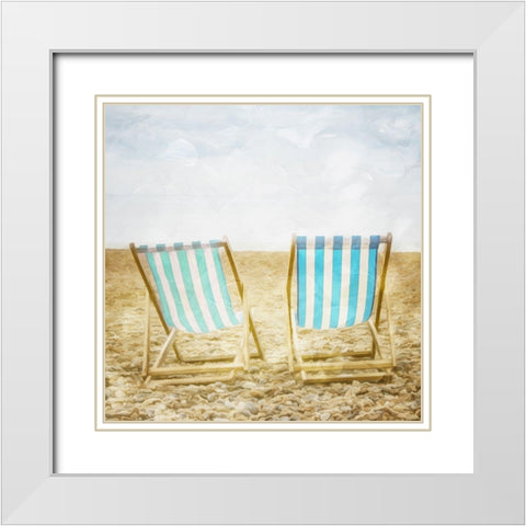 Lets Watch The Water White Modern Wood Framed Art Print with Double Matting by Villa, Mlli