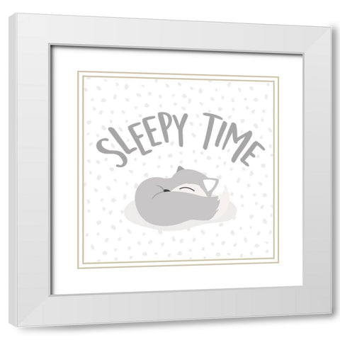 Sleepy Time White Modern Wood Framed Art Print with Double Matting by Villa, Mlli