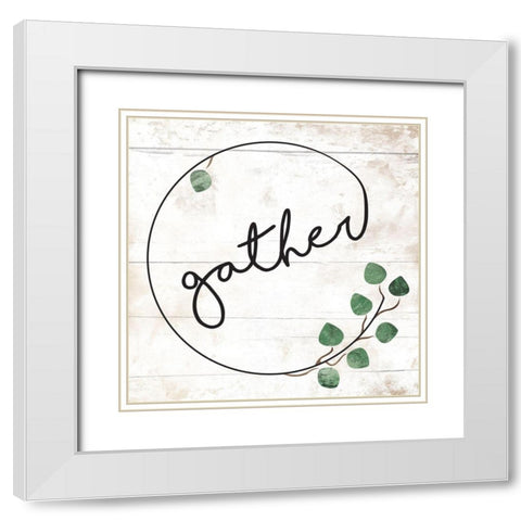 Gather White Modern Wood Framed Art Print with Double Matting by Villa, Mlli
