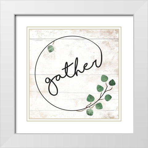 Gather White Modern Wood Framed Art Print with Double Matting by Villa, Mlli