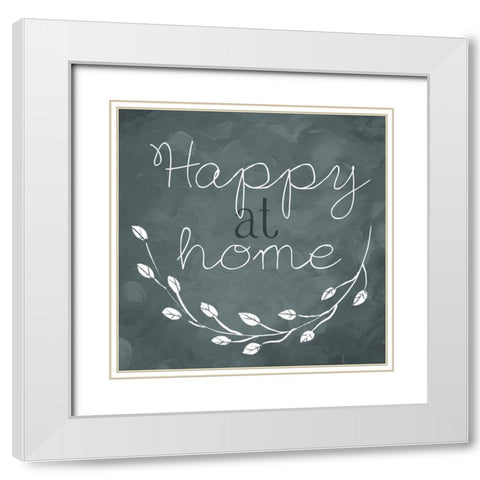 Happy At Home White Modern Wood Framed Art Print with Double Matting by Villa, Mlli
