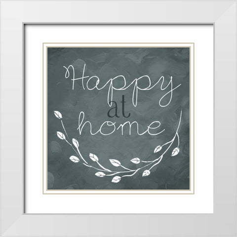 Happy At Home White Modern Wood Framed Art Print with Double Matting by Villa, Mlli