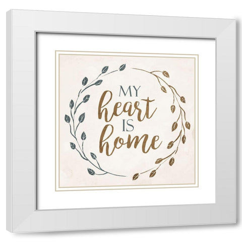 My Heart White Modern Wood Framed Art Print with Double Matting by Villa, Mlli