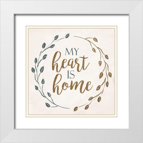 My Heart White Modern Wood Framed Art Print with Double Matting by Villa, Mlli