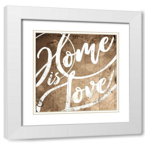 Heart Is Love White Modern Wood Framed Art Print with Double Matting by Villa, Mlli