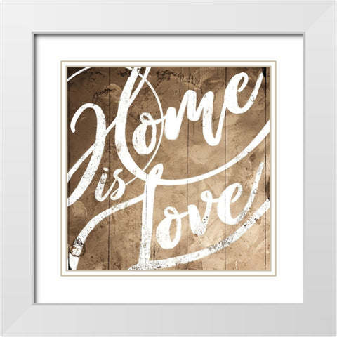 Heart Is Love White Modern Wood Framed Art Print with Double Matting by Villa, Mlli