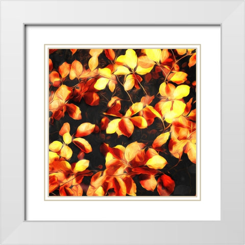 Bunch Of Leaves White Modern Wood Framed Art Print with Double Matting by Villa, Mlli