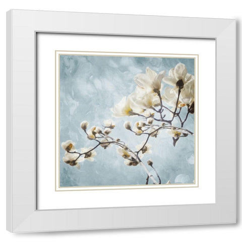 Tree Of White Flowers White Modern Wood Framed Art Print with Double Matting by Villa, Mlli