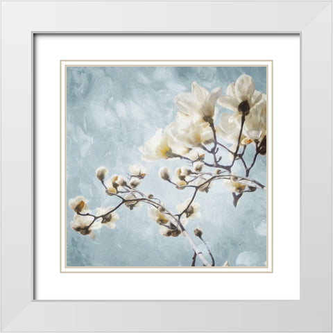 Tree Of White Flowers White Modern Wood Framed Art Print with Double Matting by Villa, Mlli