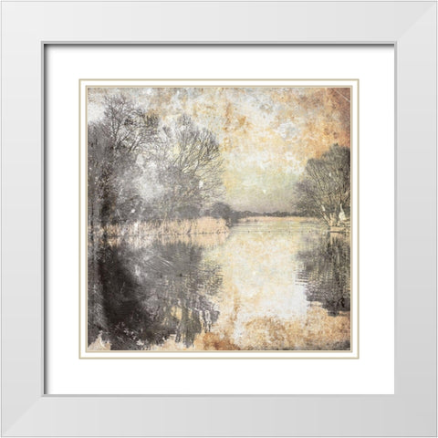 Abstract Landscape White Modern Wood Framed Art Print with Double Matting by Villa, Mlli