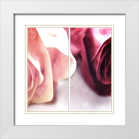 Rose Mates White Modern Wood Framed Art Print with Double Matting by Villa, Mlli