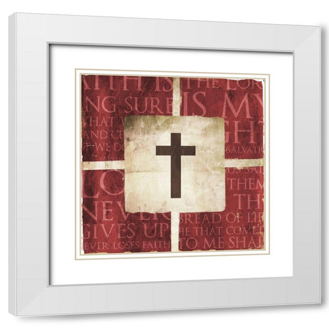 Cross On the Words White Modern Wood Framed Art Print with Double Matting by Villa, Mlli