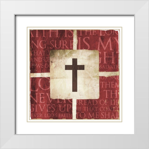 Cross On the Words White Modern Wood Framed Art Print with Double Matting by Villa, Mlli