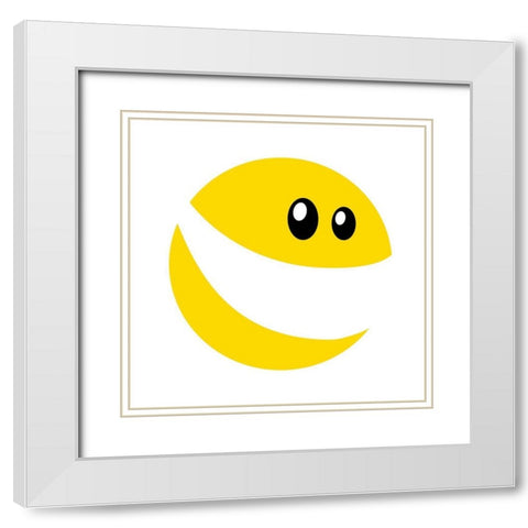 Happy Face White Modern Wood Framed Art Print with Double Matting by Villa, Mlli