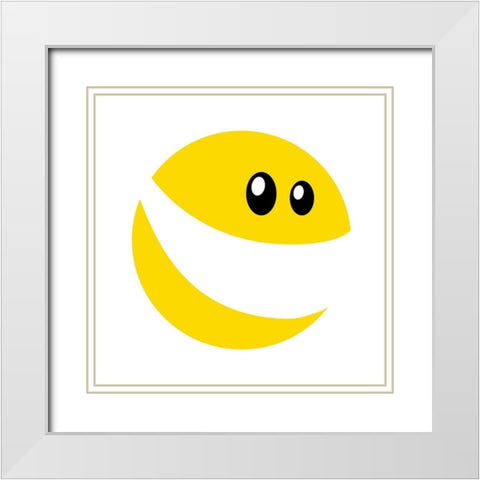 Happy Face White Modern Wood Framed Art Print with Double Matting by Villa, Mlli