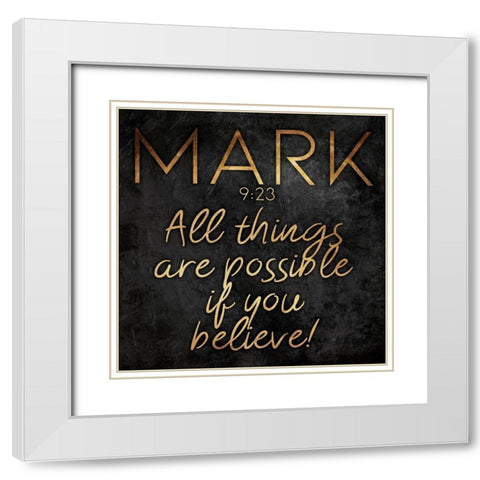 Gold Bold Possible White Modern Wood Framed Art Print with Double Matting by Villa, Mlli