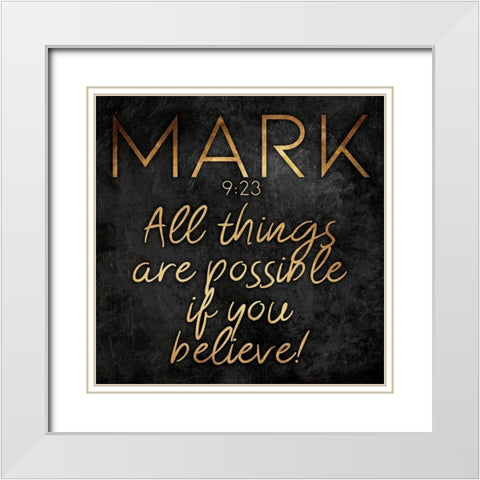 Gold Bold Possible White Modern Wood Framed Art Print with Double Matting by Villa, Mlli