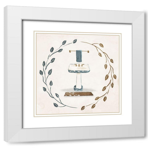 Organic Sink White Modern Wood Framed Art Print with Double Matting by Villa, Mlli