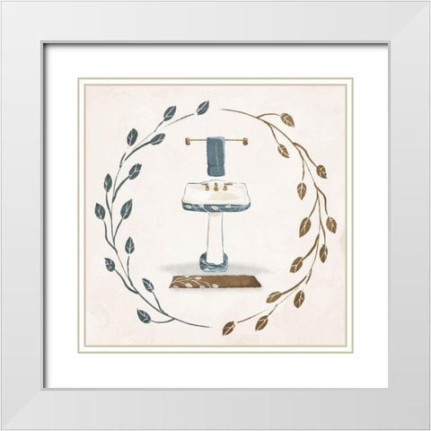 Organic Sink White Modern Wood Framed Art Print with Double Matting by Villa, Mlli