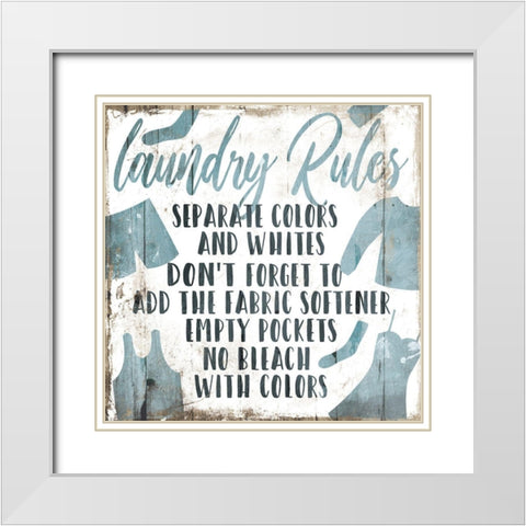 Laundry Rules Separate White Modern Wood Framed Art Print with Double Matting by Villa, Mlli