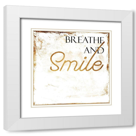 Breath And Smile White Modern Wood Framed Art Print with Double Matting by Villa, Mlli