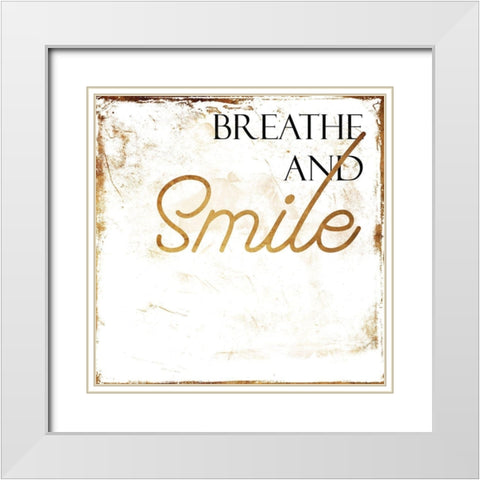Breath And Smile White Modern Wood Framed Art Print with Double Matting by Villa, Mlli