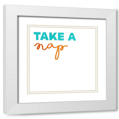 Take A Nap Kid White Modern Wood Framed Art Print with Double Matting by Villa, Mlli