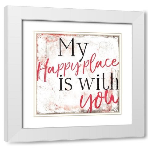 Happy You White Modern Wood Framed Art Print with Double Matting by Villa, Mlli