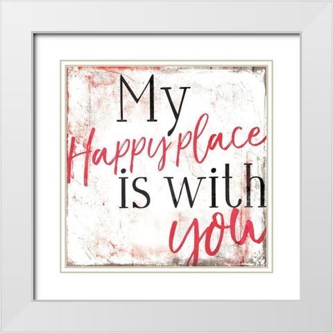 Happy You White Modern Wood Framed Art Print with Double Matting by Villa, Mlli
