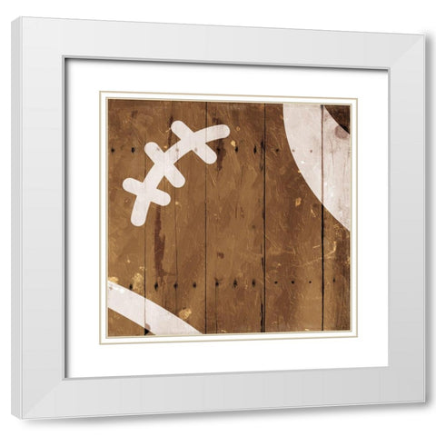 Kids Sports Football White Modern Wood Framed Art Print with Double Matting by Villa, Mlli