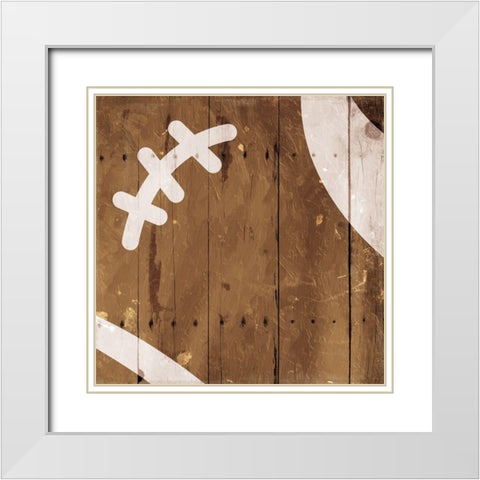 Kids Sports Football White Modern Wood Framed Art Print with Double Matting by Villa, Mlli