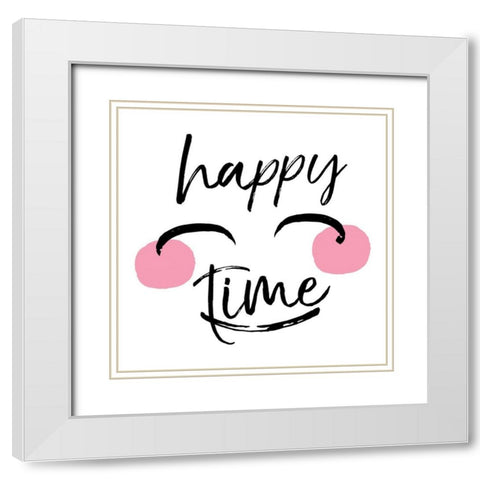Happy Time White Modern Wood Framed Art Print with Double Matting by Villa, Mlli