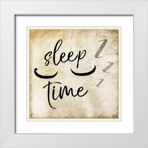 Sleep Time White Modern Wood Framed Art Print with Double Matting by Villa, Mlli