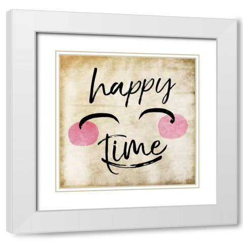 Happy Time White Modern Wood Framed Art Print with Double Matting by Villa, Mlli