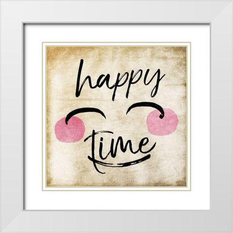 Happy Time White Modern Wood Framed Art Print with Double Matting by Villa, Mlli
