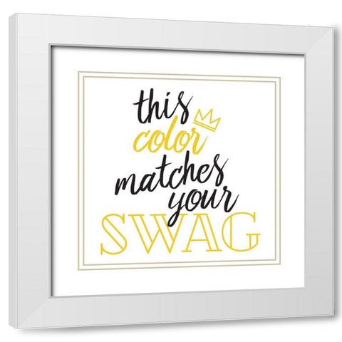 King Of Swag White Modern Wood Framed Art Print with Double Matting by Villa, Mlli