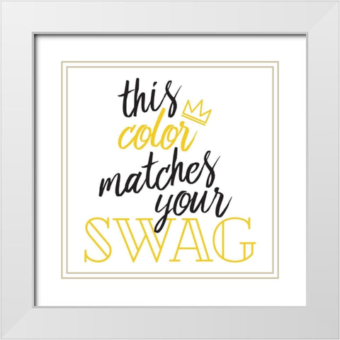 King Of Swag White Modern Wood Framed Art Print with Double Matting by Villa, Mlli