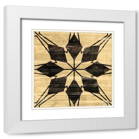 Black Wood Star White Modern Wood Framed Art Print with Double Matting by Villa, Mlli