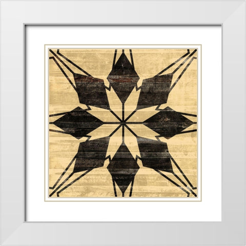 Black Wood Star White Modern Wood Framed Art Print with Double Matting by Villa, Mlli