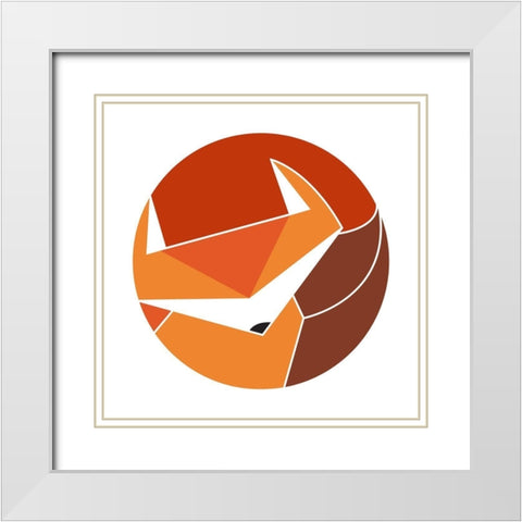 Circular Geo Fox White Modern Wood Framed Art Print with Double Matting by Villa, Mlli