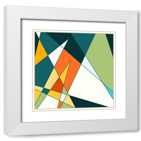 Geo Fun White Modern Wood Framed Art Print with Double Matting by Villa, Mlli