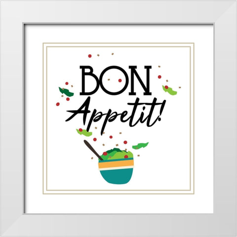 Bon Appetit White Modern Wood Framed Art Print with Double Matting by Villa, Mlli