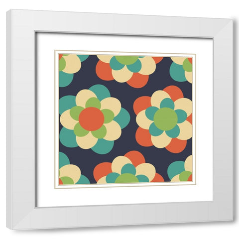 Flower Power White Modern Wood Framed Art Print with Double Matting by Villa, Mlli