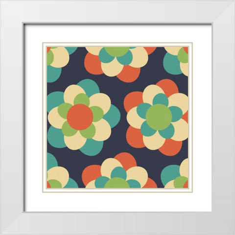 Flower Power White Modern Wood Framed Art Print with Double Matting by Villa, Mlli