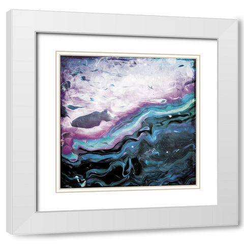 Unclear Waters Mate White Modern Wood Framed Art Print with Double Matting by Villa, Mlli