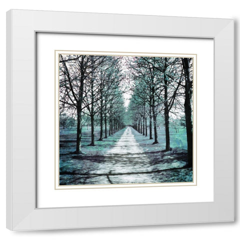 Blue Walk White Modern Wood Framed Art Print with Double Matting by Villa, Mlli
