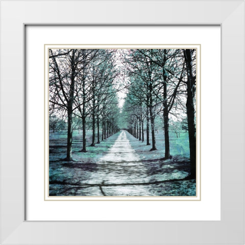 Blue Walk White Modern Wood Framed Art Print with Double Matting by Villa, Mlli