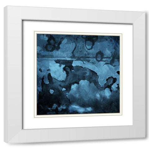Burn Blue White Modern Wood Framed Art Print with Double Matting by Villa, Mlli