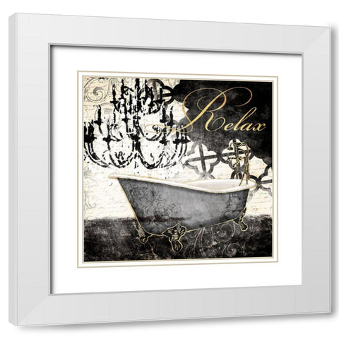 Relax Tub White Modern Wood Framed Art Print with Double Matting by Villa, Mlli