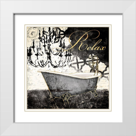 Relax Tub White Modern Wood Framed Art Print with Double Matting by Villa, Mlli